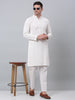 Jompers Men's White Embroidered Sequinned Kurta with Churidar - Distacart