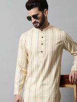 Thumbnail for Jompers Men's Beige Geomatric Printed Kurta with Churidar - Distacart