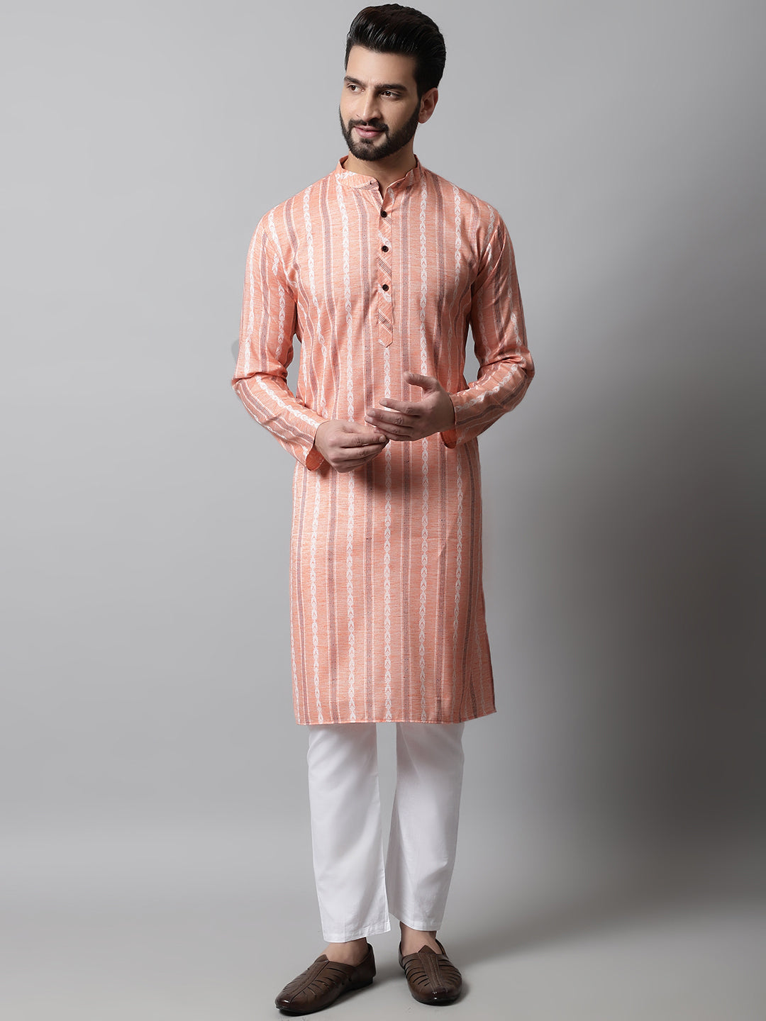 Jompers Men's Coral Geomatric Printed Kurta with Churidar - Distacart