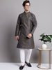 Jompers Men's Navy Blue Printed Silk Blend Kurta Payjama - Distacart