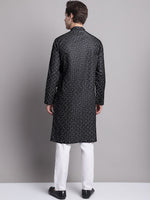 Thumbnail for Jompers Men's Black Printed Pure Cotton Kurta Payjama Set - Distacart