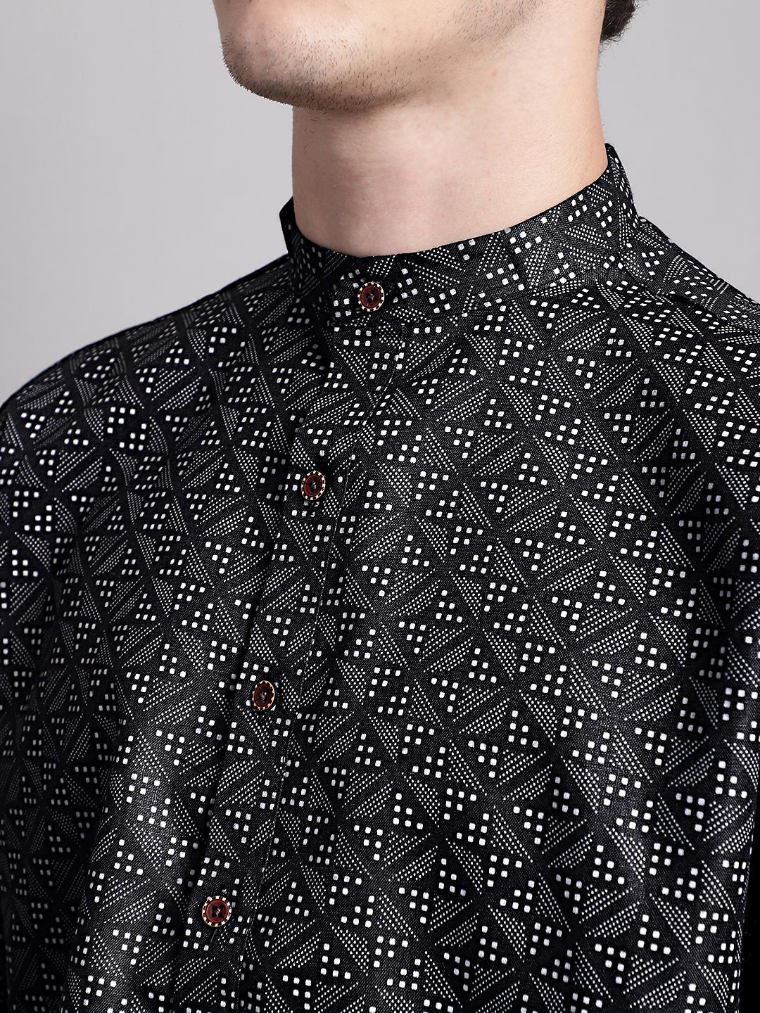 Jompers Men's Black Printed Pure Cotton Kurta Payjama Set - Distacart