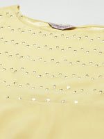 Thumbnail for Jompers Women's Yellow Embroidered Regular Sequinned Kurta with Trousers & Dupatta - Distacart