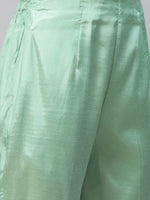 Thumbnail for Jompers Women's Sea Green Embroidered Regular Sequinned Kurta with Trousers & Dupatta - Distacart