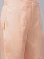 Thumbnail for Jompers Women's Peach Embroidered Regular Sequinned Kurta with Trousers & Dupatta - Distacart