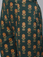 Thumbnail for Jompers Women's Green Ethnic Motifs Printed Pure Cotton Kurta with Trousers & Dupatta - Distacart