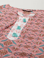 Thumbnail for Jompers Women's Pink & White Ethnic Motifs Printed Pure Cotton Kurta with Trousers & Dupatta - Distacart