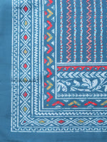 Thumbnail for Jompers Women's Maroon & Blue Printed Regular Pure Cotton Kurta with Trousers & With Dupatta - Distacart