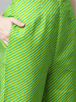 Thumbnail for Jompers Women's Blue & Green Ethnic Motifs Printed Pure Cotton Kurta With Trousers & Dupatta - Distacart