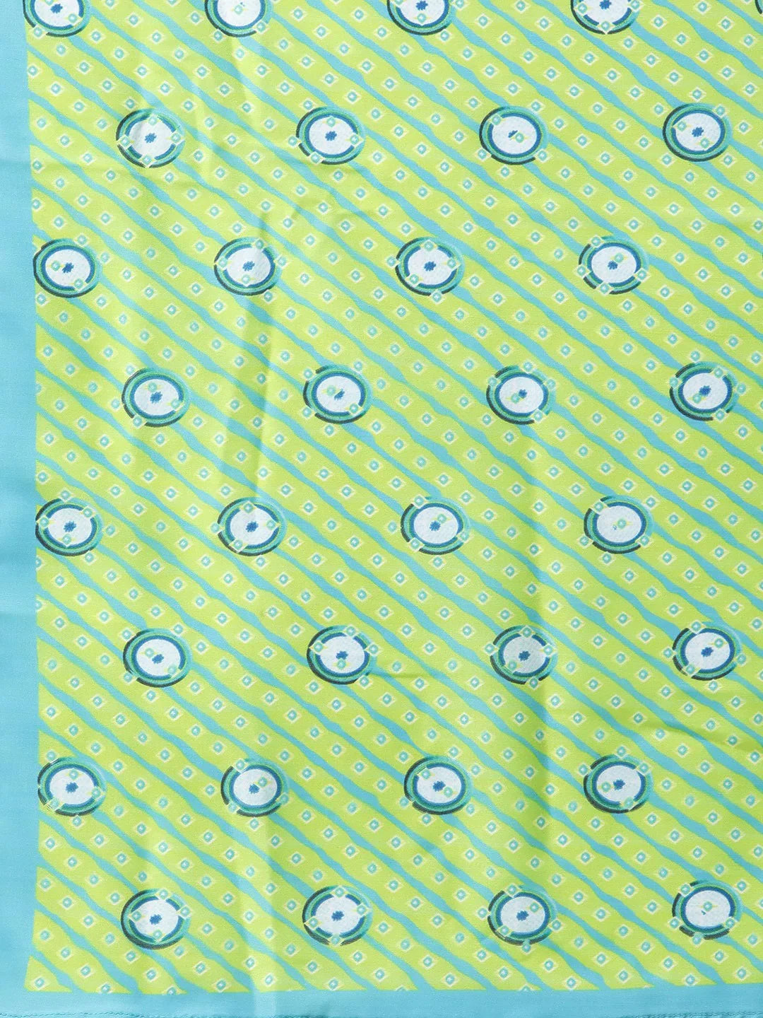 Jompers Women's Blue & Green Ethnic Motifs Printed Pure Cotton Kurta With Trousers & Dupatta - Distacart