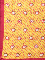 Thumbnail for Jompers Women's Yellow & Pink Ethnic Motifs Printed Pure Cotton Kurta With Trousers & Dupatta - Distacart