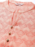 Thumbnail for Jompers Women's Pink Jacquard Woven Design Straight Kurta Trousers & Chikankari Dupatta - Distacart
