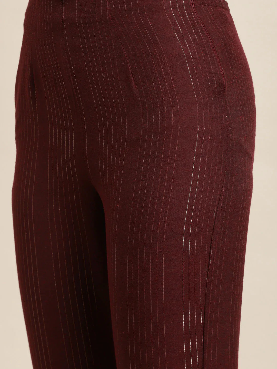 Jompers Women's Printed Kurta with Trousers & With Dupatta - Maroon - Distacart