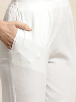 Thumbnail for Jompers Women's Sequinned Kurta with Trousers & With Dupatta - White - Distacart