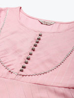 Thumbnail for Jompers Women's Gotta Patti Kurta with Trousers & With Dupatta - Pink - Distacart