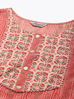 Thumbnail for Jompers Women's Printed Gotta Patti Kurta with Trousers & Dupatta - Red - Distacart
