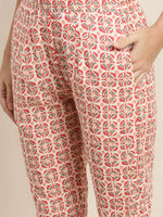 Thumbnail for Jompers Women's Printed Gotta Patti Kurta with Trousers & Dupatta - Red - Distacart