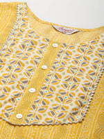 Thumbnail for Jompers Women's Printed Gotta Patti Kurta with Trousers & Dupatta - Yellow - Distacart