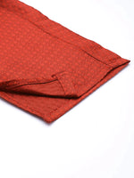 Thumbnail for Jompers Women's Dupion Silk Jacquard Kurta with Trousers & Dupatta - Maroon - Distacart