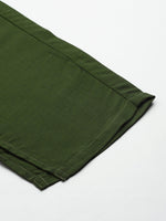 Thumbnail for Jompers Women's Olive Green Floral Embroidered Mirror Work Kurta with Trousers & With Dupatta - Distacart
