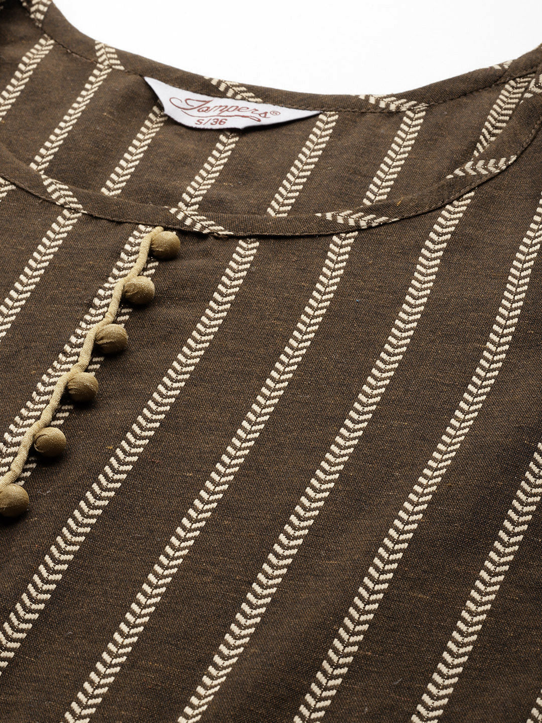 Jompers Women's Brown Embroidered Regular Kurta with Trousers & With Dupatta - Distacart