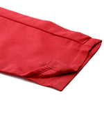 Thumbnail for Jompers Women's Embroidered Silk Flared kurta,pant with dupatta set - Red - Distacart