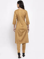 Thumbnail for Jompers Women's Beige & Black Striped Kurta with Trousers & Printed Dupatta - Distacart