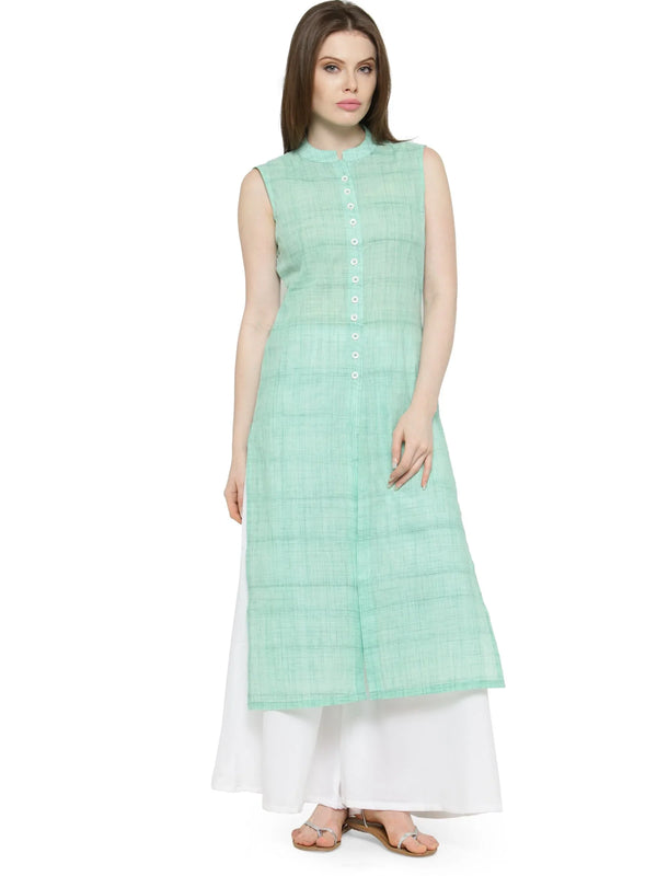 Jompers Women's Green Solid Straight Kurta - Distacart