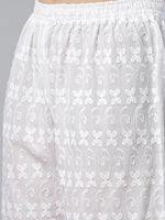 Thumbnail for Jompers Women's Lime Green & White Chikankari Embroidered Kurta with Palazzos - Distacart