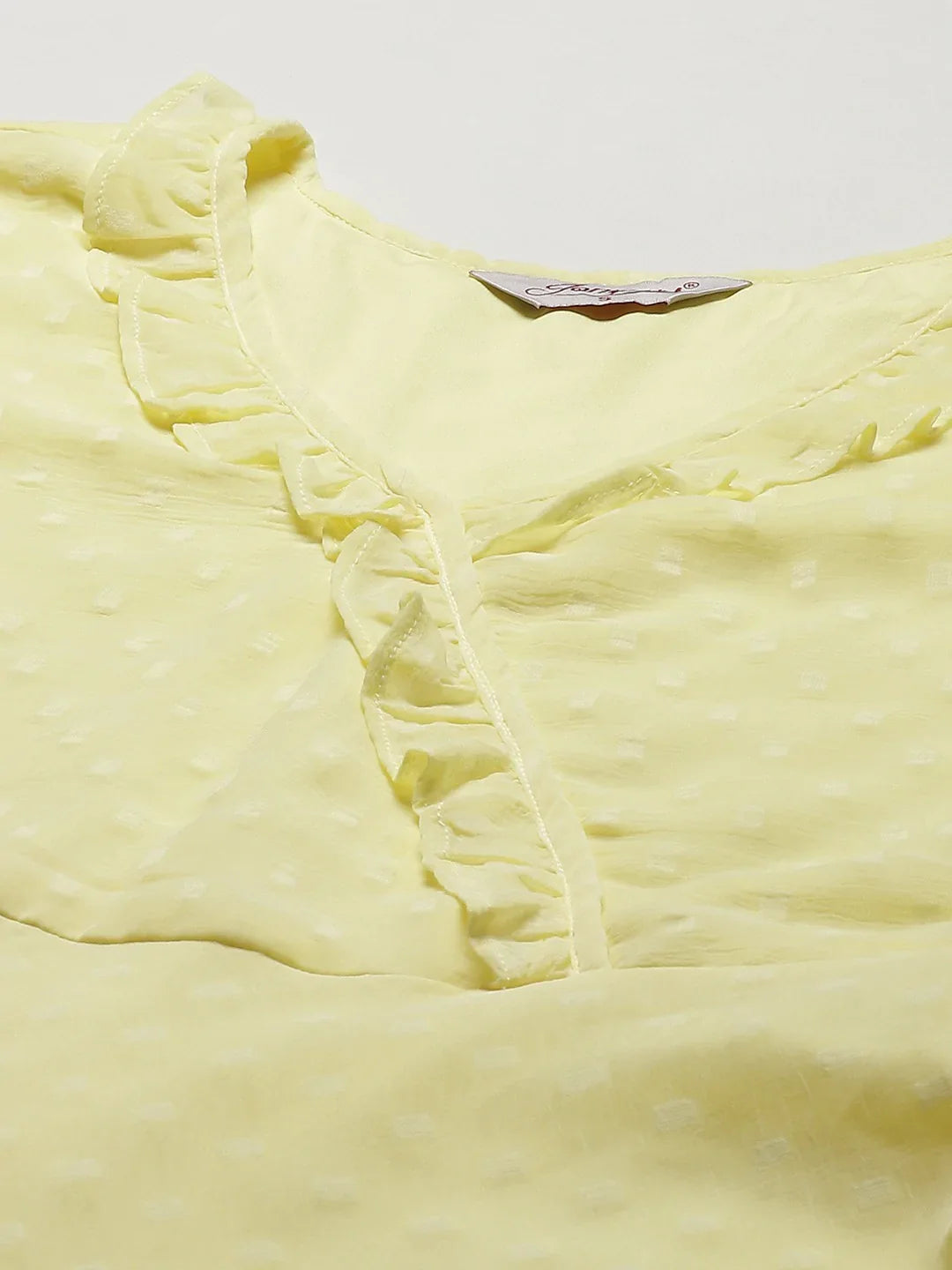 Jompers Women's Yellow Woven Design Flared Kurta - Distacart
