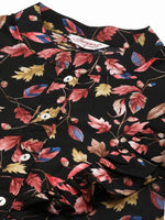 Thumbnail for Jompers Women's Black Flared Printed kurta - Distacart