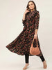 Jompers Women's Black Flared Printed kurta - Distacart