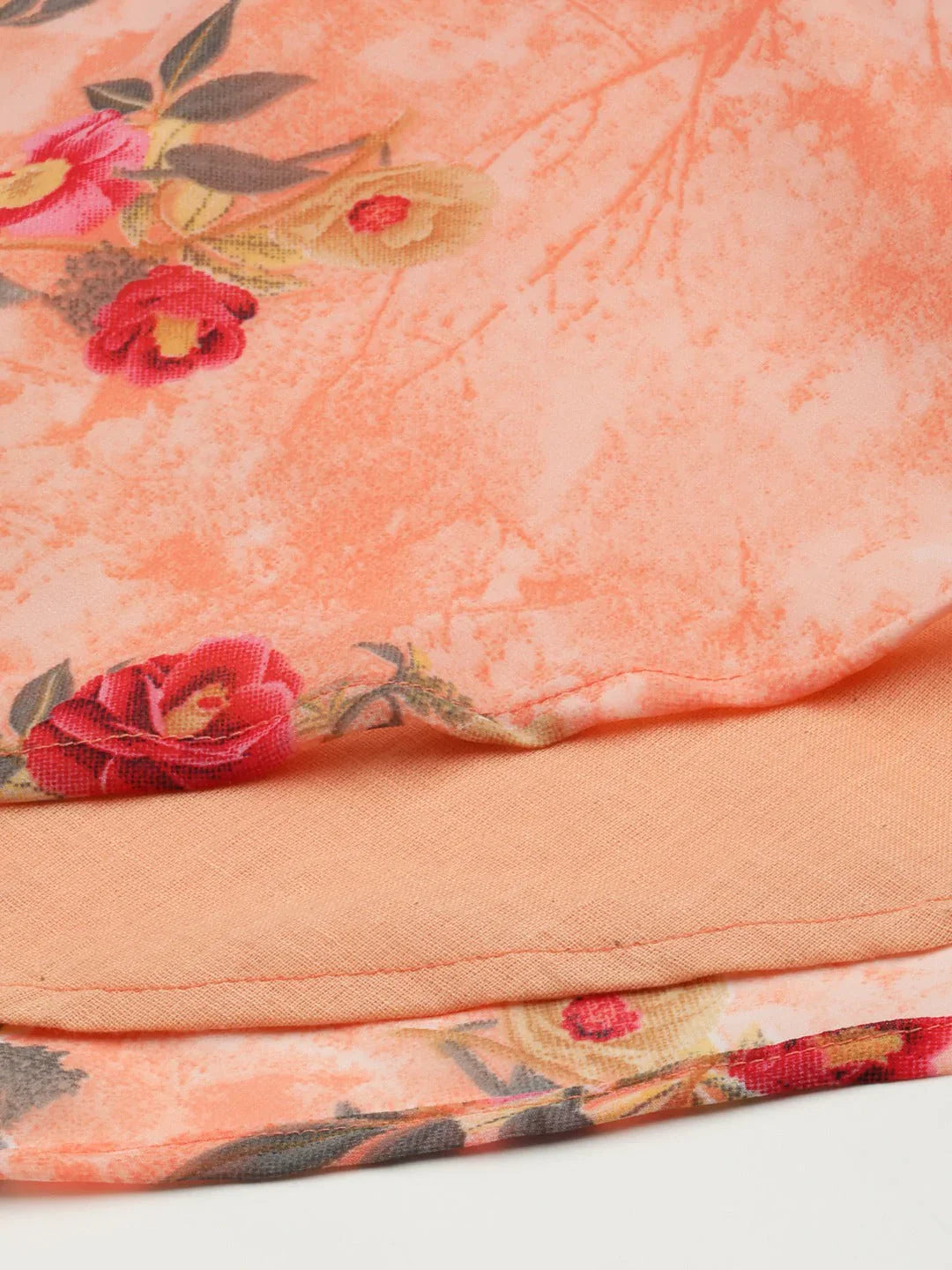 Jompers Women's Orange Georgette Flared Printed kurta - Distacart