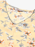 Thumbnail for Jompers Women's Yellow and White Flared Printed kurta - Distacart