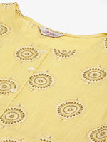 Thumbnail for Jompers Women's Pista Green Cotton Blend Flared Printed kurta - Distacart