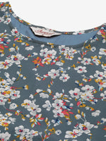 Thumbnail for Jompers Women's Grey & White Georgette Floral Printed Kurta - Distacart