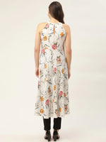 Thumbnail for Jompers Women's White Floral Printed Anarkali Kurta - Distacart