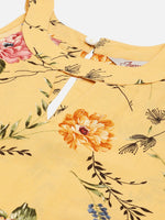 Thumbnail for Jompers Women's Yellow & Pink Floral Printed Halter Neck Kurta - Distacart