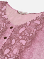 Thumbnail for Jompers Women's Purple Georgette Tiger Printed Kurta - Distacart