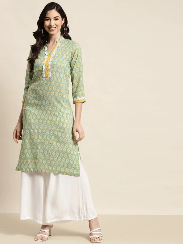 Jompers Women's Ethnic Motifs Thread Work Kurta - Yellow - Distacart