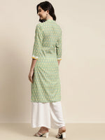 Thumbnail for Jompers Women's Ethnic Motifs Thread Work Kurta - Yellow - Distacart