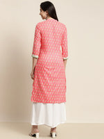 Thumbnail for Jompers Women's Ethnic Motifs Thread Work Kurta - Pink - Distacart