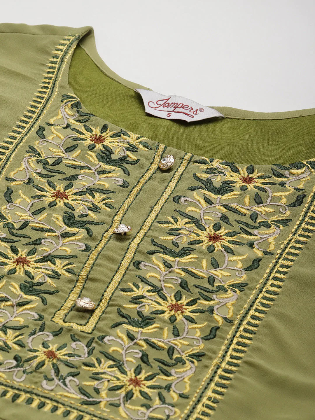 Jompers Women's Yoke Design Georgette Anarkali Kurta - Green - Distacart