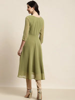 Thumbnail for Jompers Women's Yoke Design Georgette Anarkali Kurta - Green - Distacart