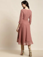 Thumbnail for Jompers Women's Yoke Design Georgette Anarkali Kurta - Rust - Distacart