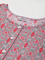 Thumbnail for Jompers Women's Printed Anarkali Kurta - Grey - Distacart