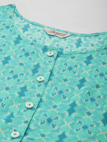Thumbnail for Jompers Women's Printed Anarkali Kurta - Pista - Distacart