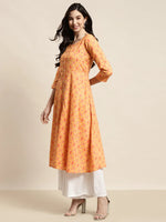 Thumbnail for Jompers Women's Printed Anarkali Kurta - Yellow - Distacart