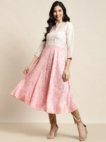 Thumbnail for Jompers Women's Yok-Design Faired Kurta - Pink - Distacart