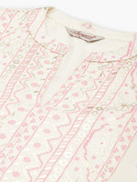 Thumbnail for Jompers Women's Yok-Design Faired Kurta - Pink - Distacart